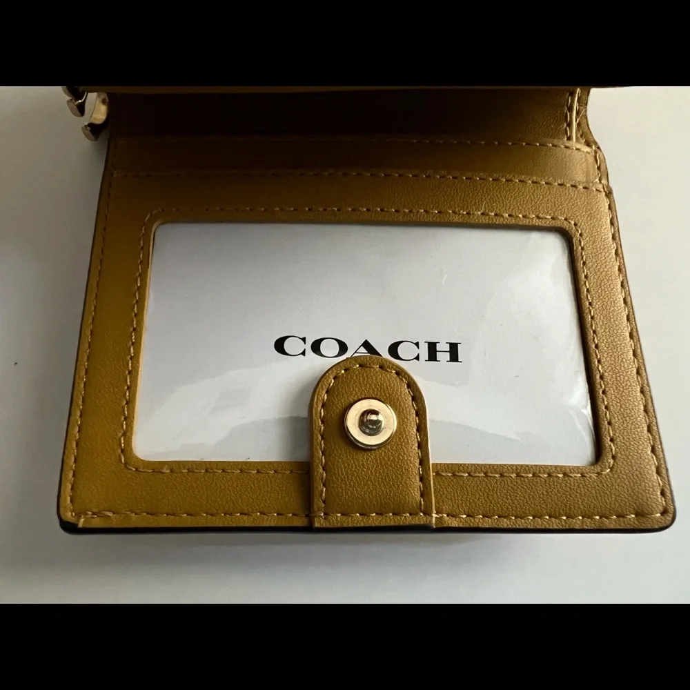 Coach Yellow Leather Croco Style Wallet - Picture 10 of 11